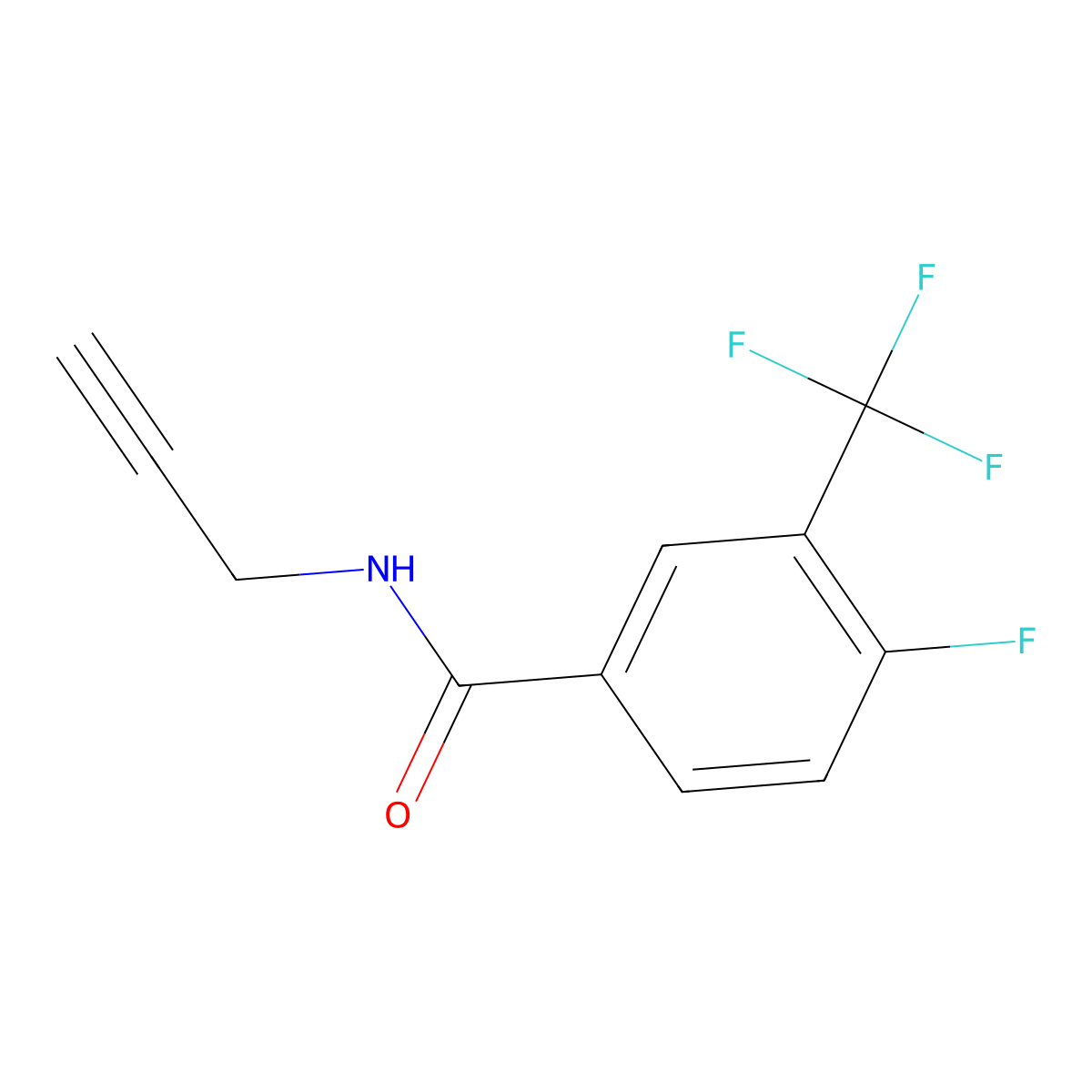 4-Fluoro-N-2-propyn-1-yl-3-(trifluoromethyl)benzamide molecular structure, CAS 1284589-43-0