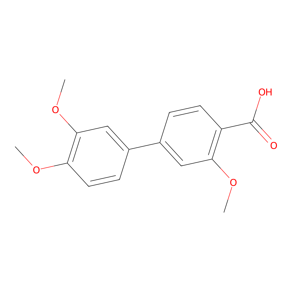 4-(3,4-Dimethoxyphenyl)-2-methoxybenzoic acid molecular structure, CAS 128460-64-0