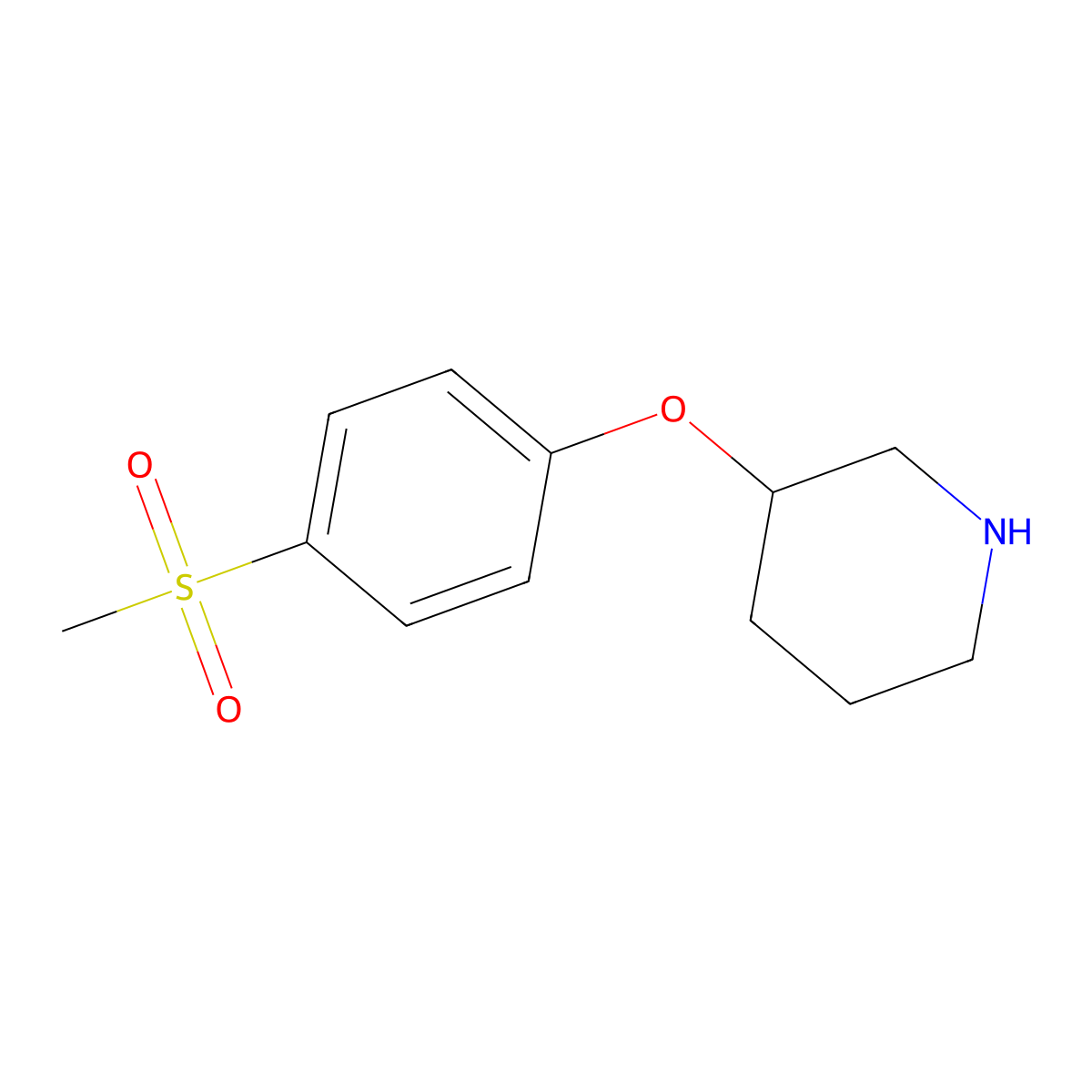 3-(4-(Methylsulfonyl)phenoxy)piperidine molecular structure, CAS 1284608-15-6