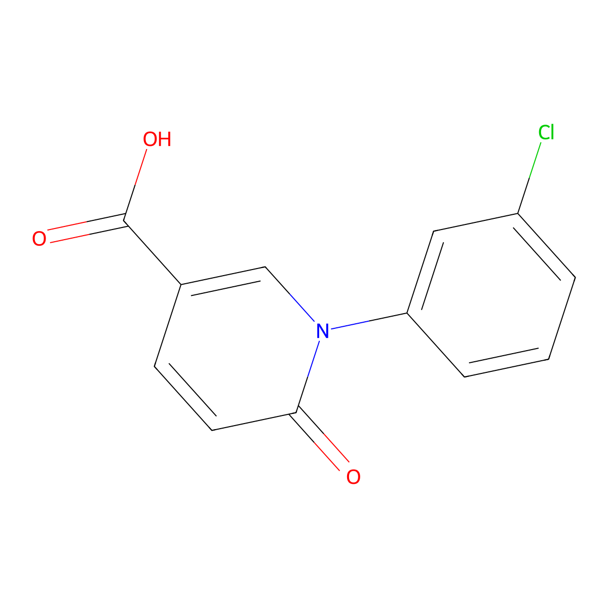 1-(3-Chlorophenyl)-6-oxo-1,6-dihydropyridine-3-carboxylic acid molecular structure, CAS 1284635-72-8