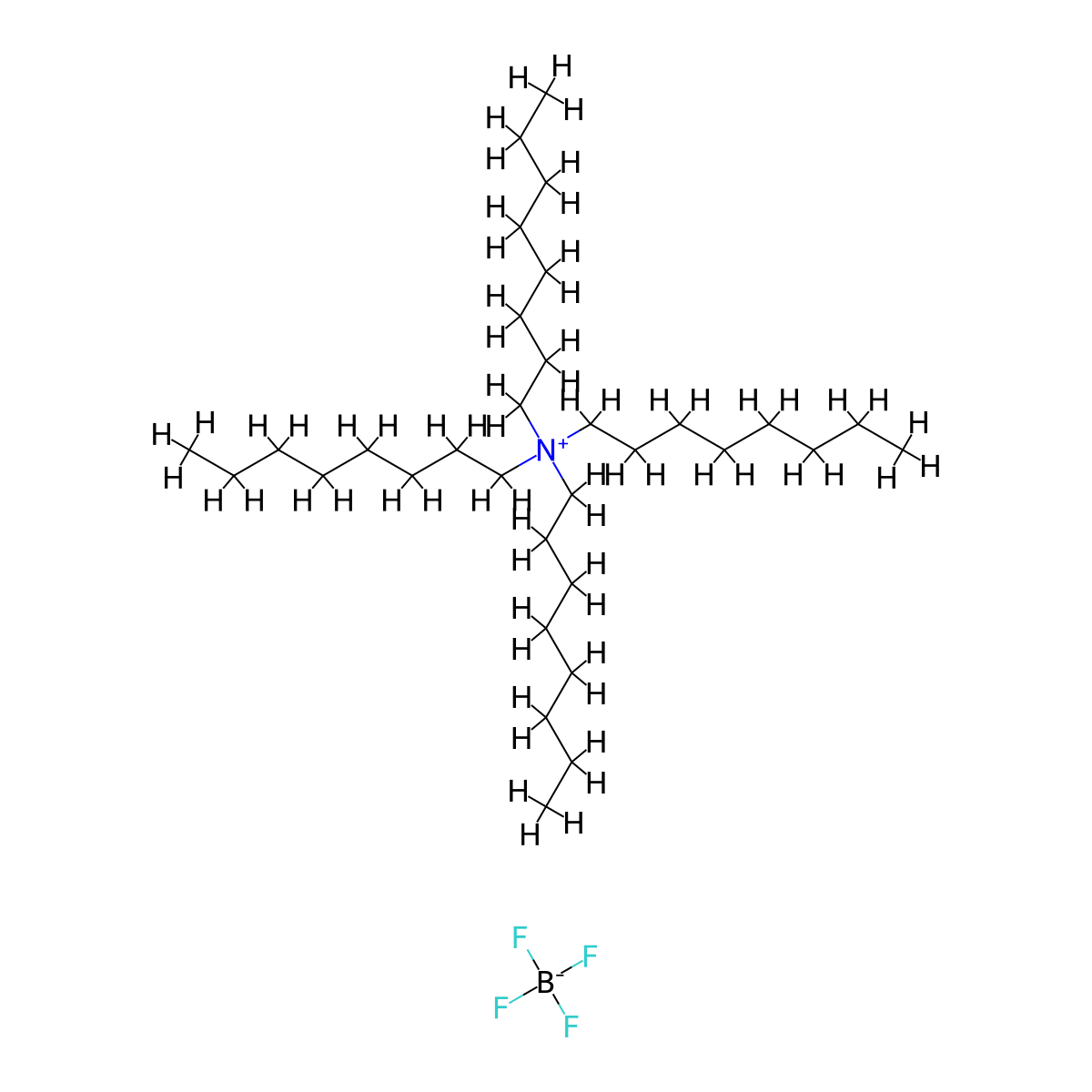 Tetraoctylammonium tetrafluoroborate molecular structure, CAS 128464-35-7