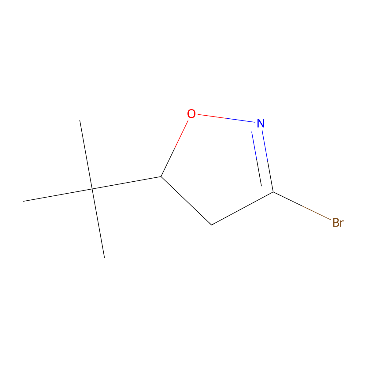 3-Bromo-5-tert-butyl-4,5-dihydroisoxazole molecular structure, CAS 128464-85-7