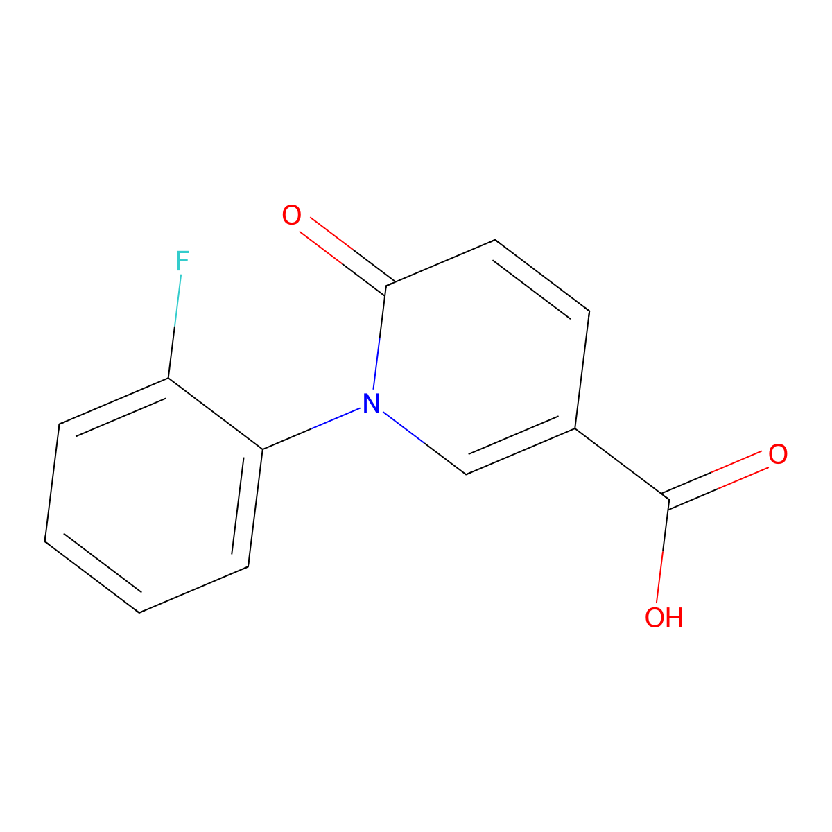 1-(2-Fluorophenyl)-6-oxo-1,6-dihydropyridine-3-carboxylic acid molecular structure, CAS 1284640-83-0