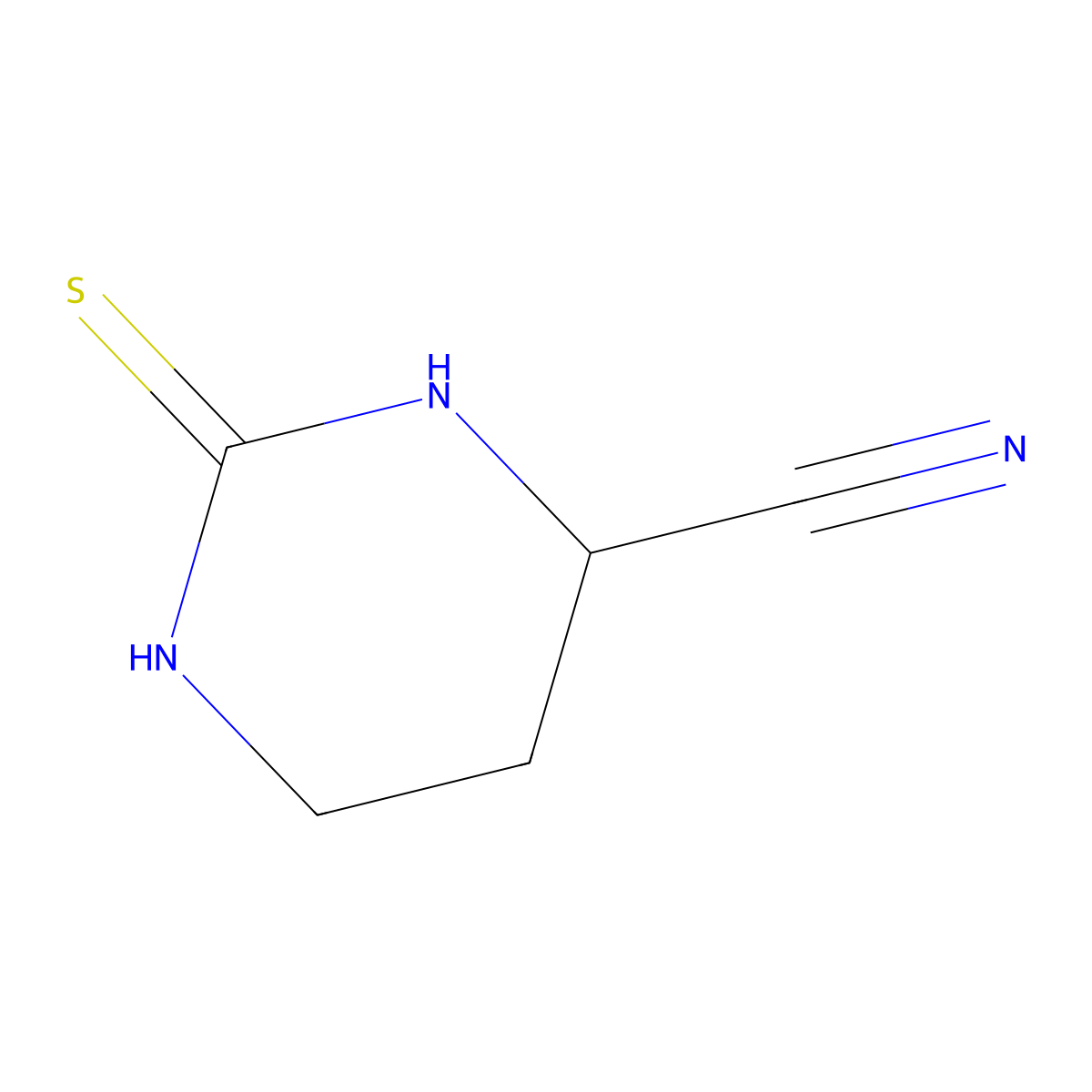 2-Thioxohexahydropyrimidine-4-carbonitrile molecular structure, CAS 128465-01-0