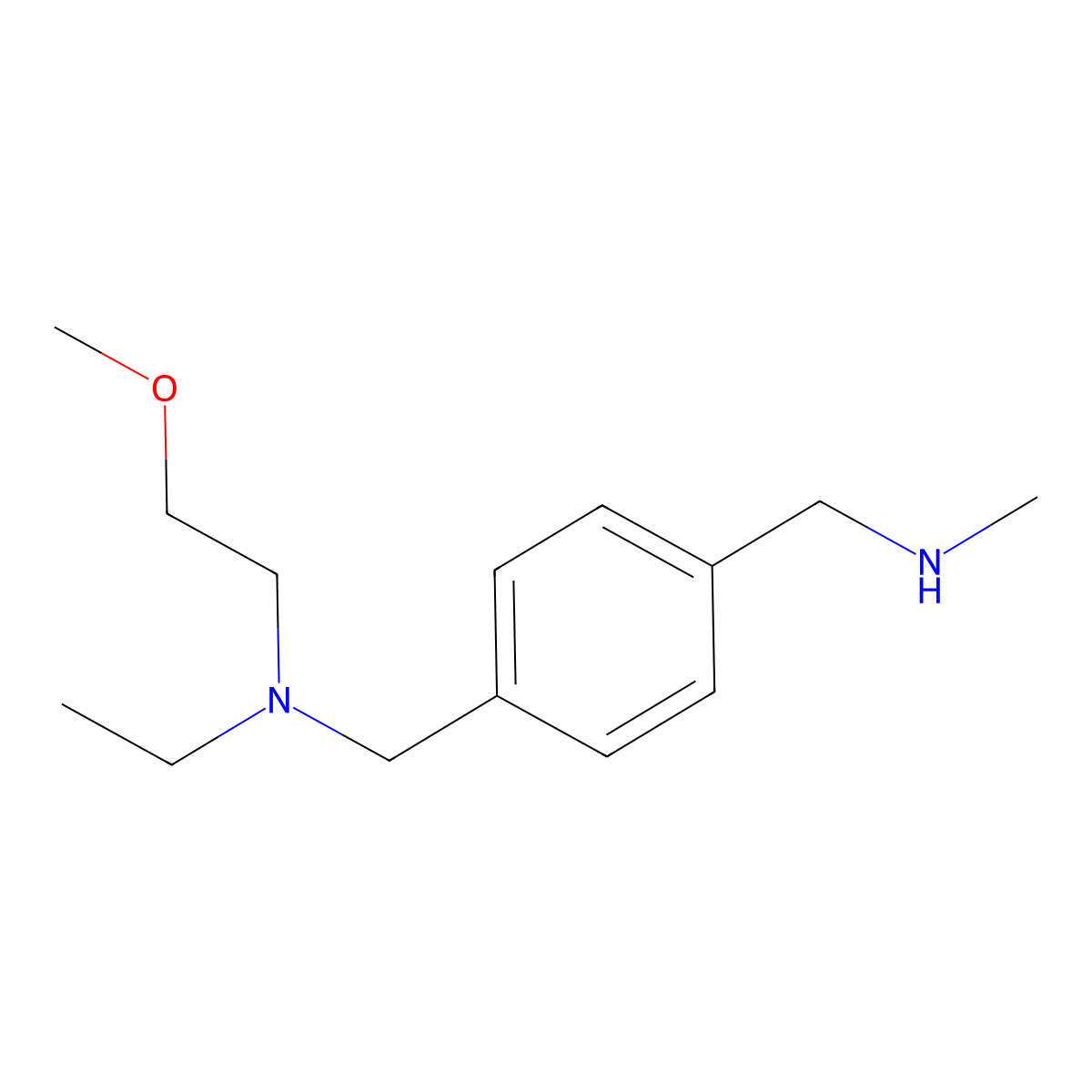 ((4-((Ethyl(2-methoxyethyl)amino)methyl)phenyl)methyl)(methyl)amine molecular structure, CAS 1284652-66-9