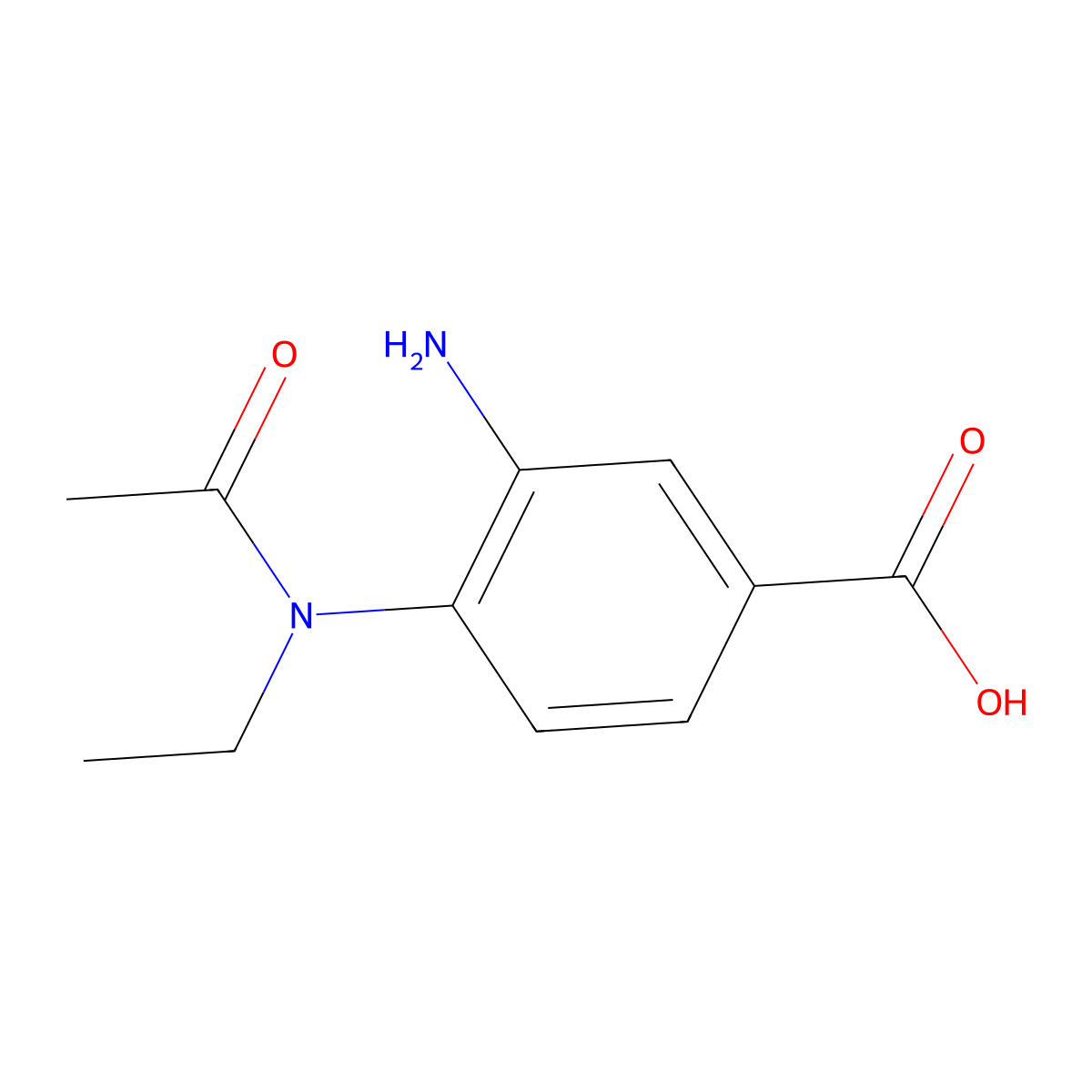 3-amino-4-(N-ethylacetamido)benzoic acid molecular structure, CAS 1284652-83-0