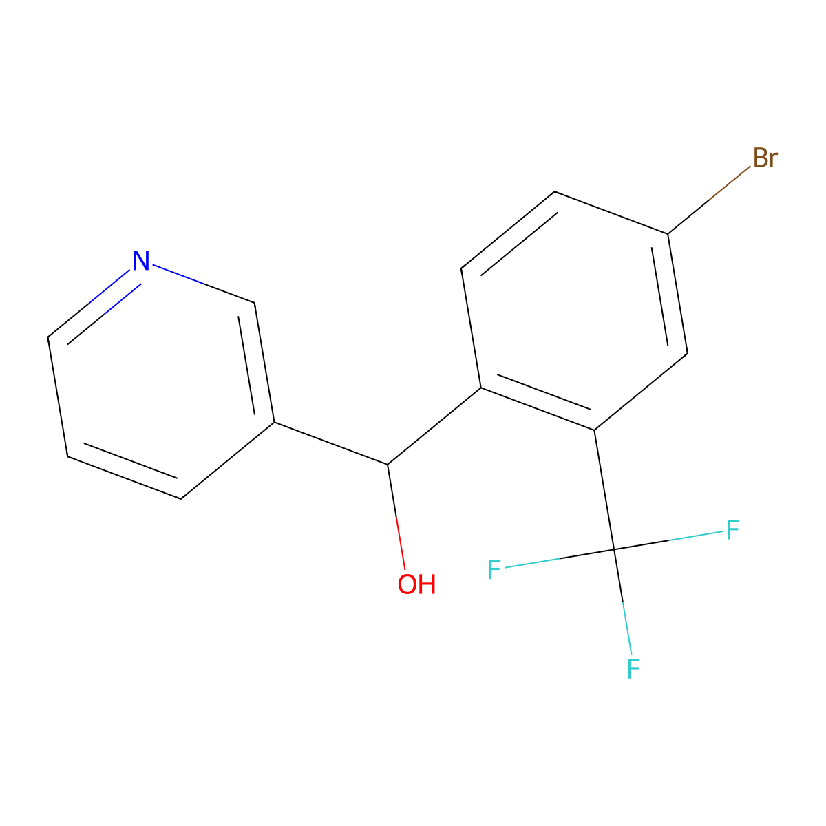 alpha-[4-Bromo-2-(trifluoromethyl)phenyl]-3-pyridinemethanol molecular structure, CAS 1284692-08-5
