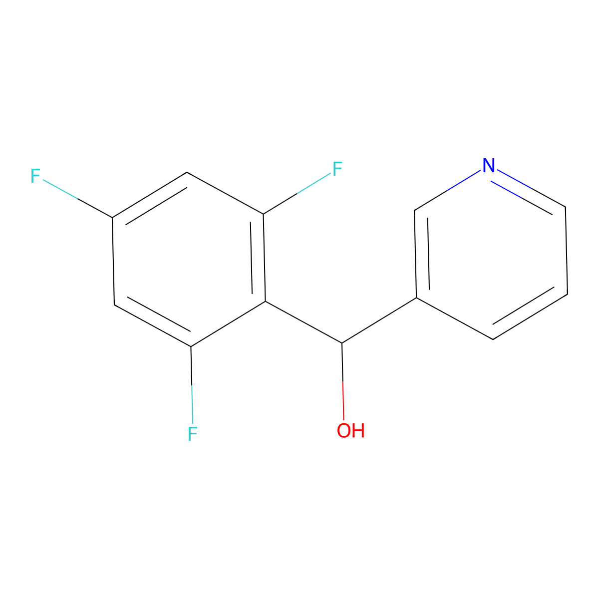 alpha-(2,4,6-Trifluorophenyl)-3-pyridinemethanol molecular structure, CAS 1284693-85-1