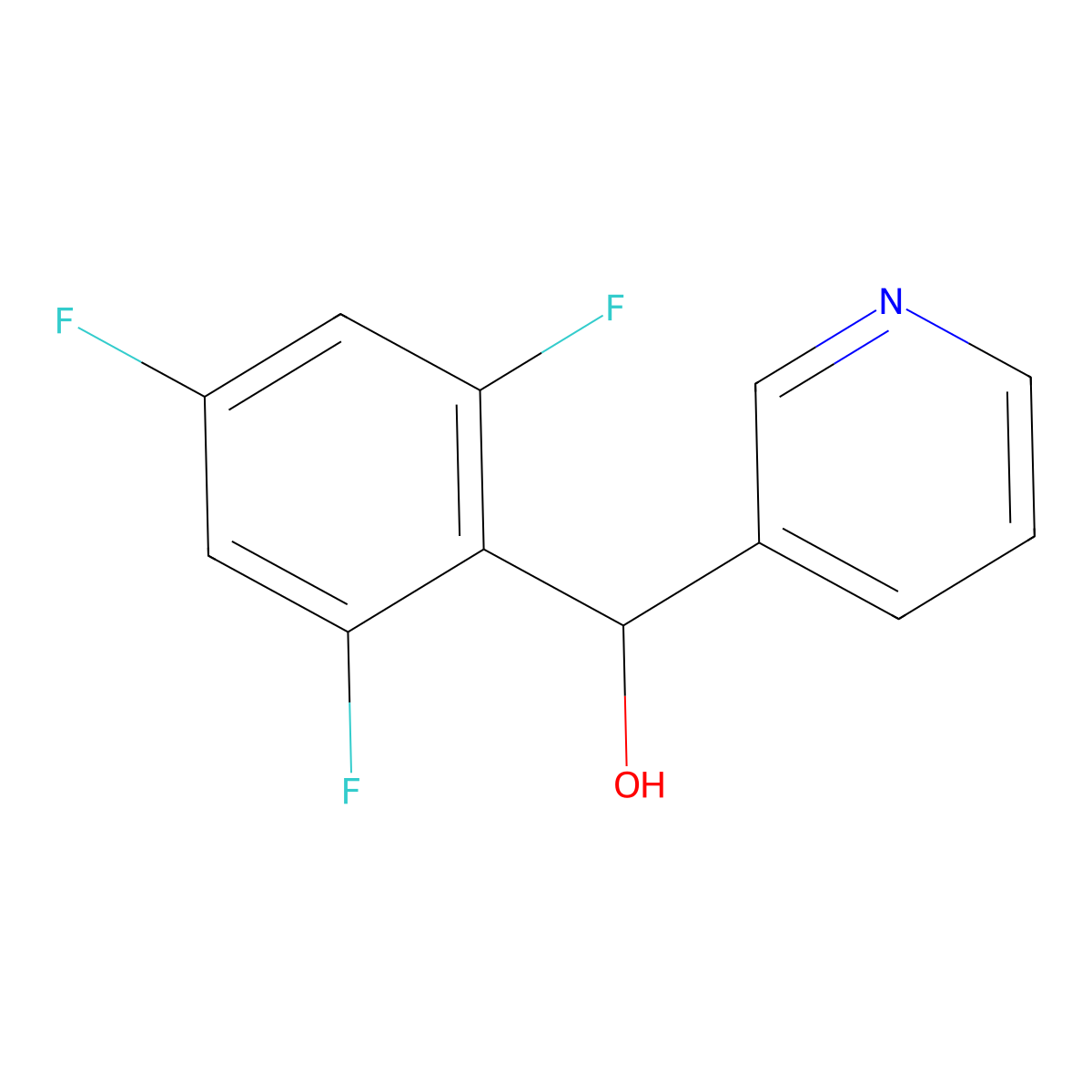 alpha-(2,4,6-Trifluorophenyl)-3-pyridinemethanol molecular structure, CAS 1284693-85-1