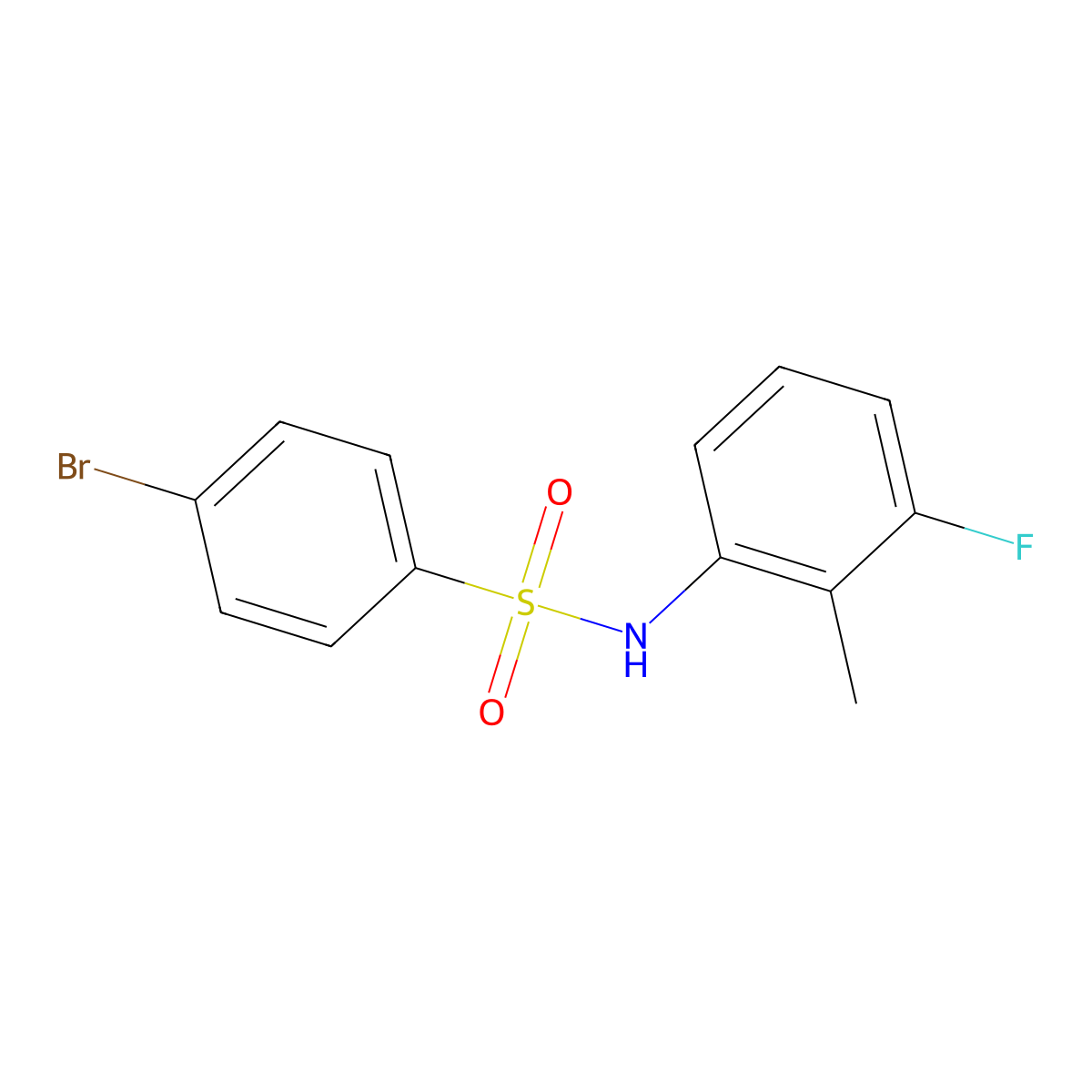 4-bromo-N-(3-fluoro-2-methylphenyl)benzenesulfonamide molecular structure, CAS 1284698-48-1