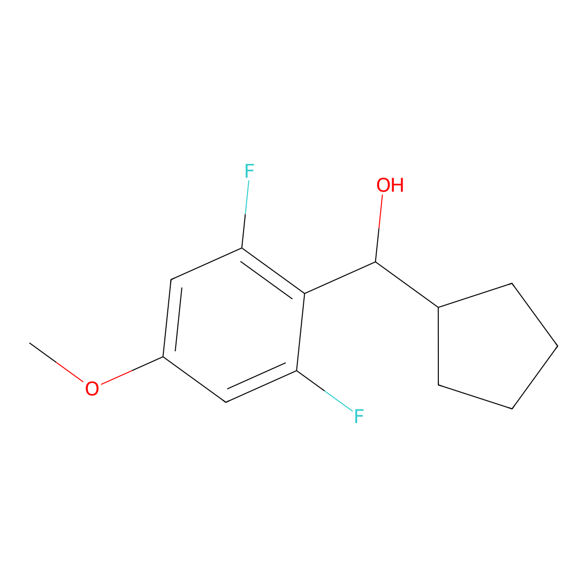 alpha-Cyclopentyl-2,6-difluoro-4-methoxybenZenemethanol molecular structure, CAS 1284700-52-2