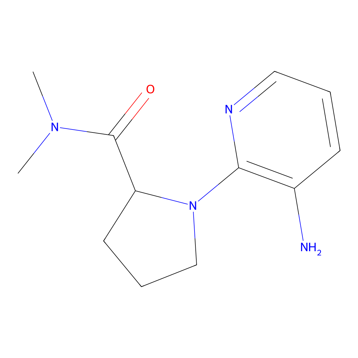 1-(3-aminopyridin-2-yl)-N,N-dimethylpyrrolidine-2-carboxamide molecular structure, CAS 1284713-66-1