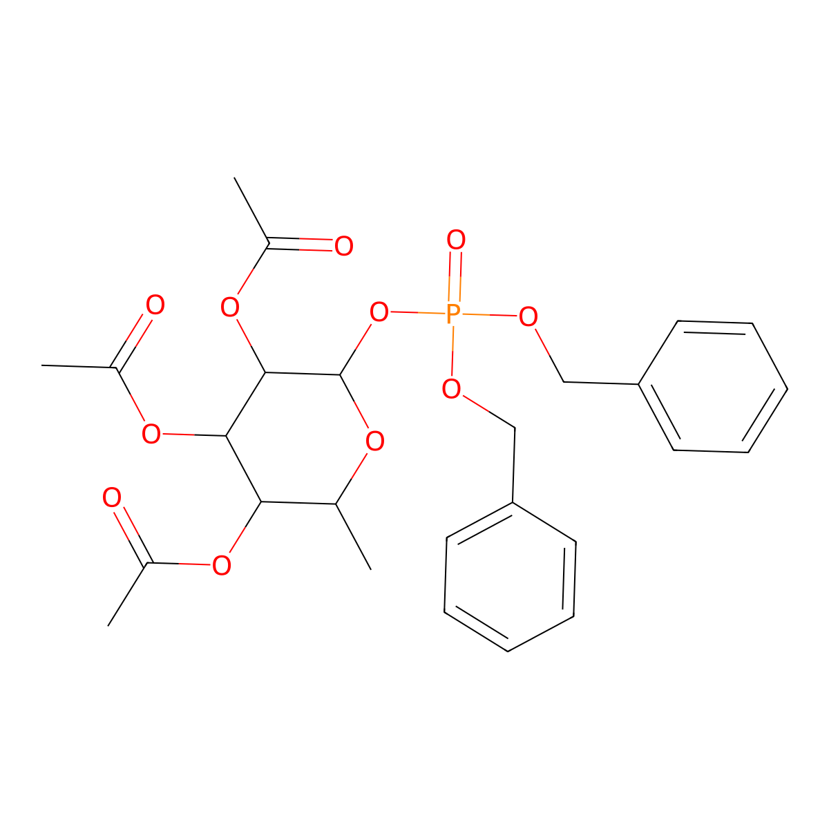 [(2S,3R,4R,5S,6R)-4,5-Diacetyloxy-6-bis(phenylmethoxy)phosphoryloxy-2-methyloxan-3-yl] acetate molecular structure, CAS 128473-05-2