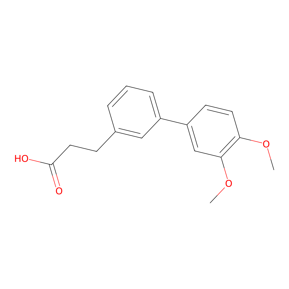 3-(3',4'-Dimethoxy-[1,1'-biphenyl]-3-yl)propanoic acid molecular structure, CAS 1284731-62-9