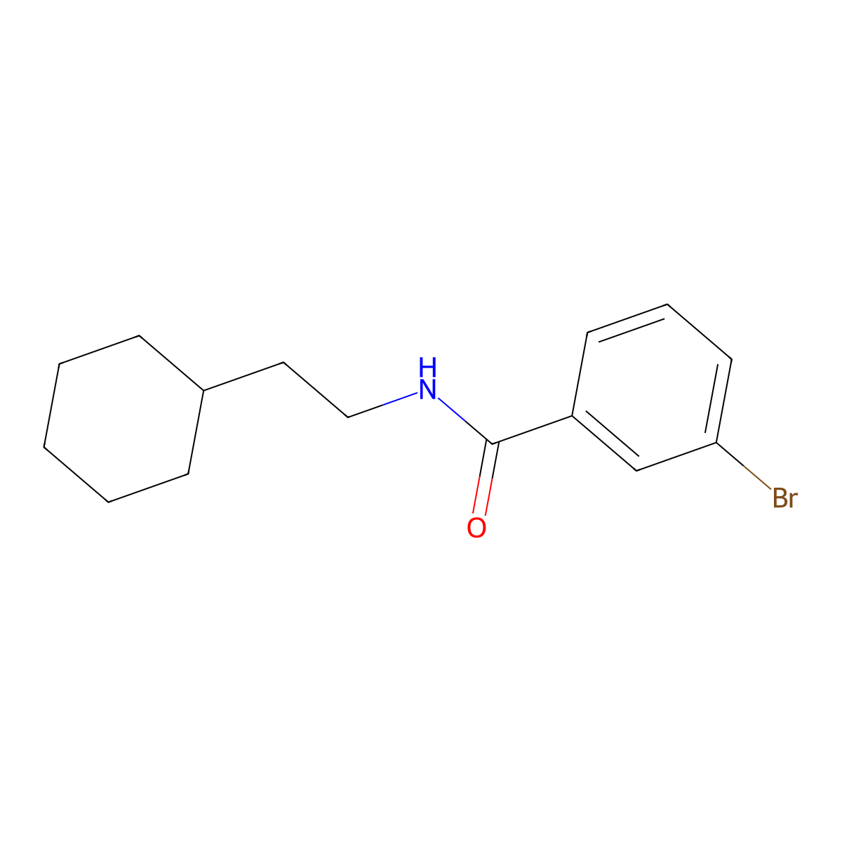 3-bromo-N-(2-cyclohexylethyl)benzamide molecular structure, CAS 1284766-04-6