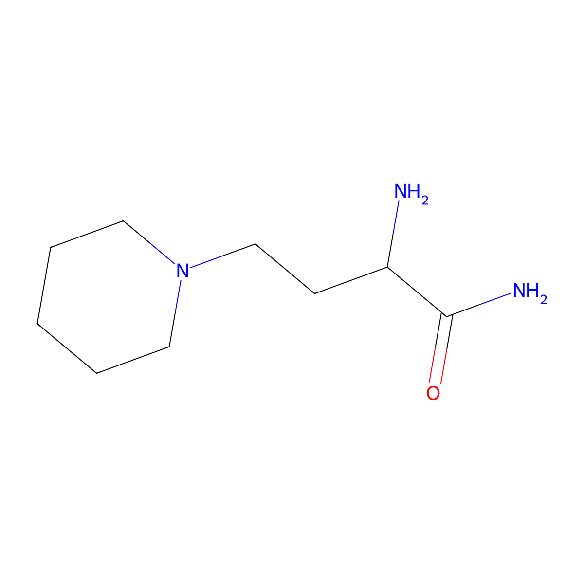2-Amino-4-(piperidin-1-yl)butanamide molecular structure, CAS 1284772-53-7