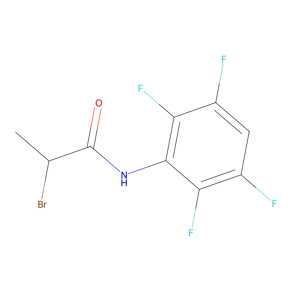 2-bromo-N-(2,3,5,6-tetrafluorophenyl)propanamide molecular structure, CAS 1284786-05-5