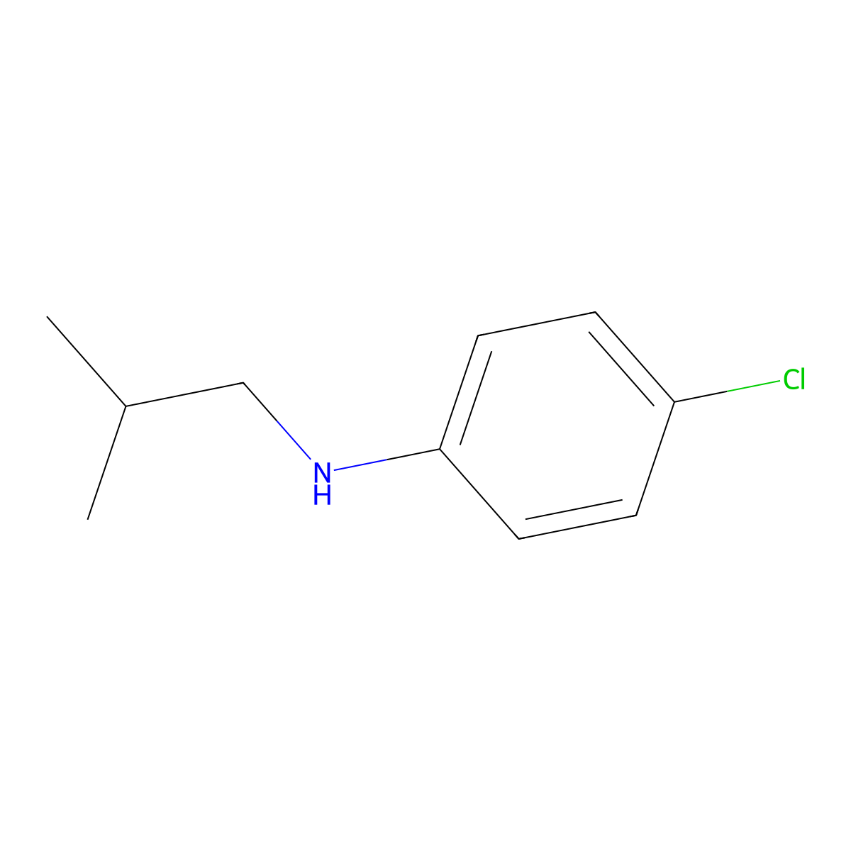 (4-Chlorophenyl)isobutylamine molecular structure, CAS 128479-43-6