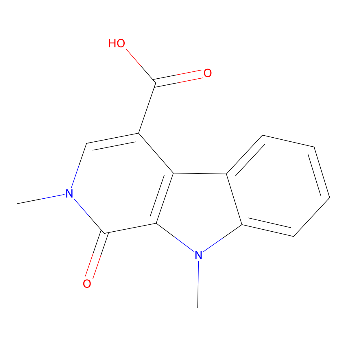 2,9-dimethyl-1-oxo-2,9-dihydro-1H-beta-carboline-4-carboxylic acid molecular structure, CAS 1284791-14-5