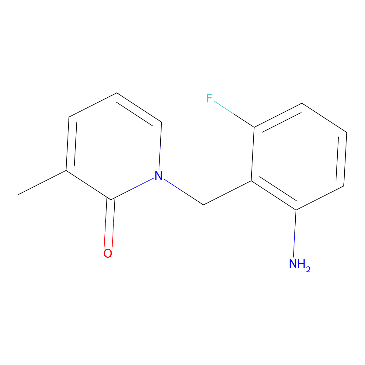 1-[(2-Amino-6-fluorophenyl)methyl]-3-methyl-1,2-dihydropyridin-2-one molecular structure, CAS 1284791-56-5