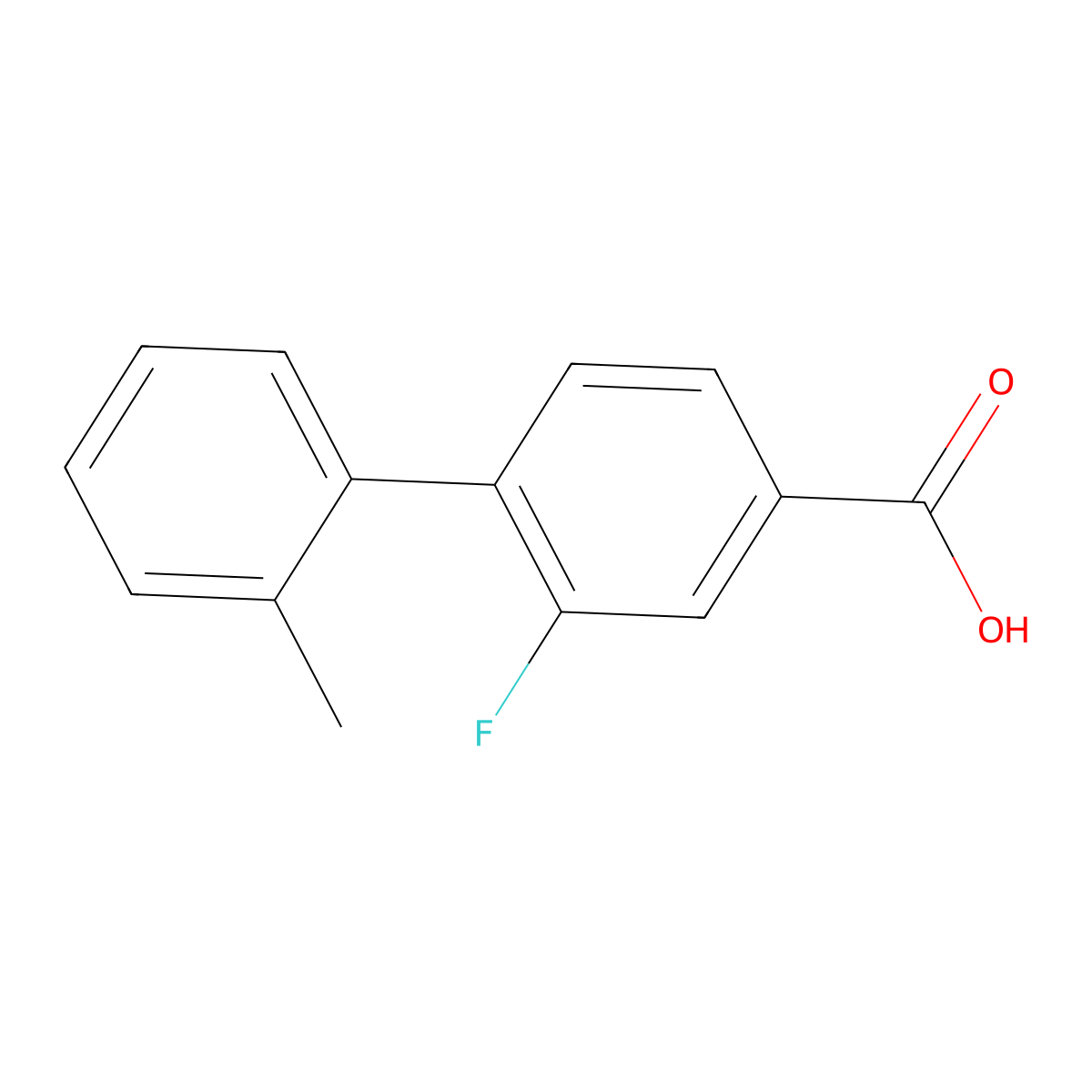 3-Fluoro-4-(2-methylphenyl)benzoic acid molecular structure, CAS 1284813-06-4