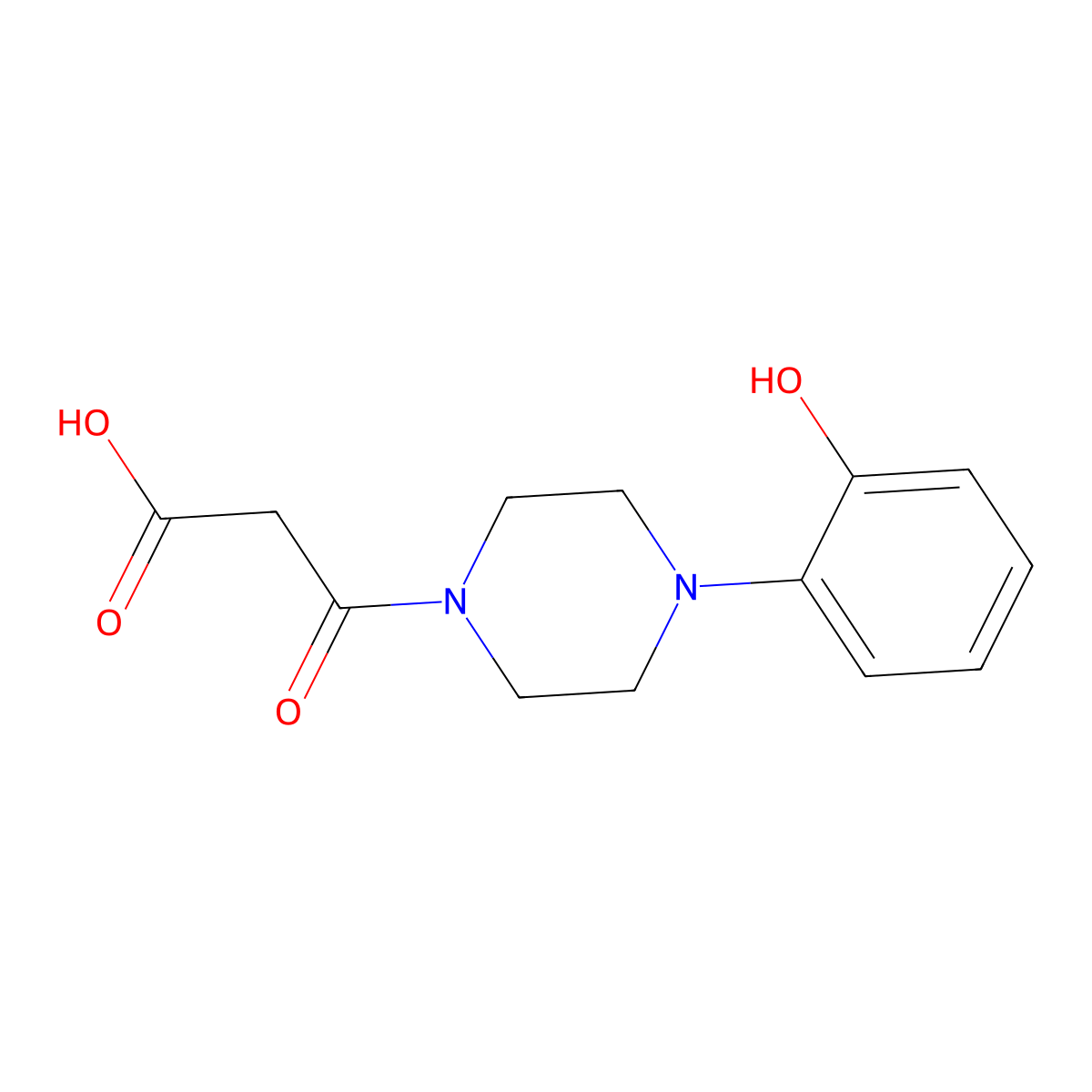 3-[4-(2-Hydroxyphenyl)piperazin-1-yl]-3-oxopropanoic acid molecular structure, CAS 1284814-89-6