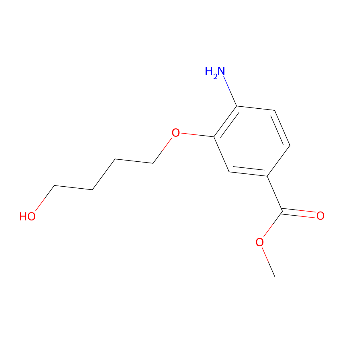 Methyl 4-amino-3-(4-hydroxybutoxy)benzoate molecular structure, CAS 1284818-29-6