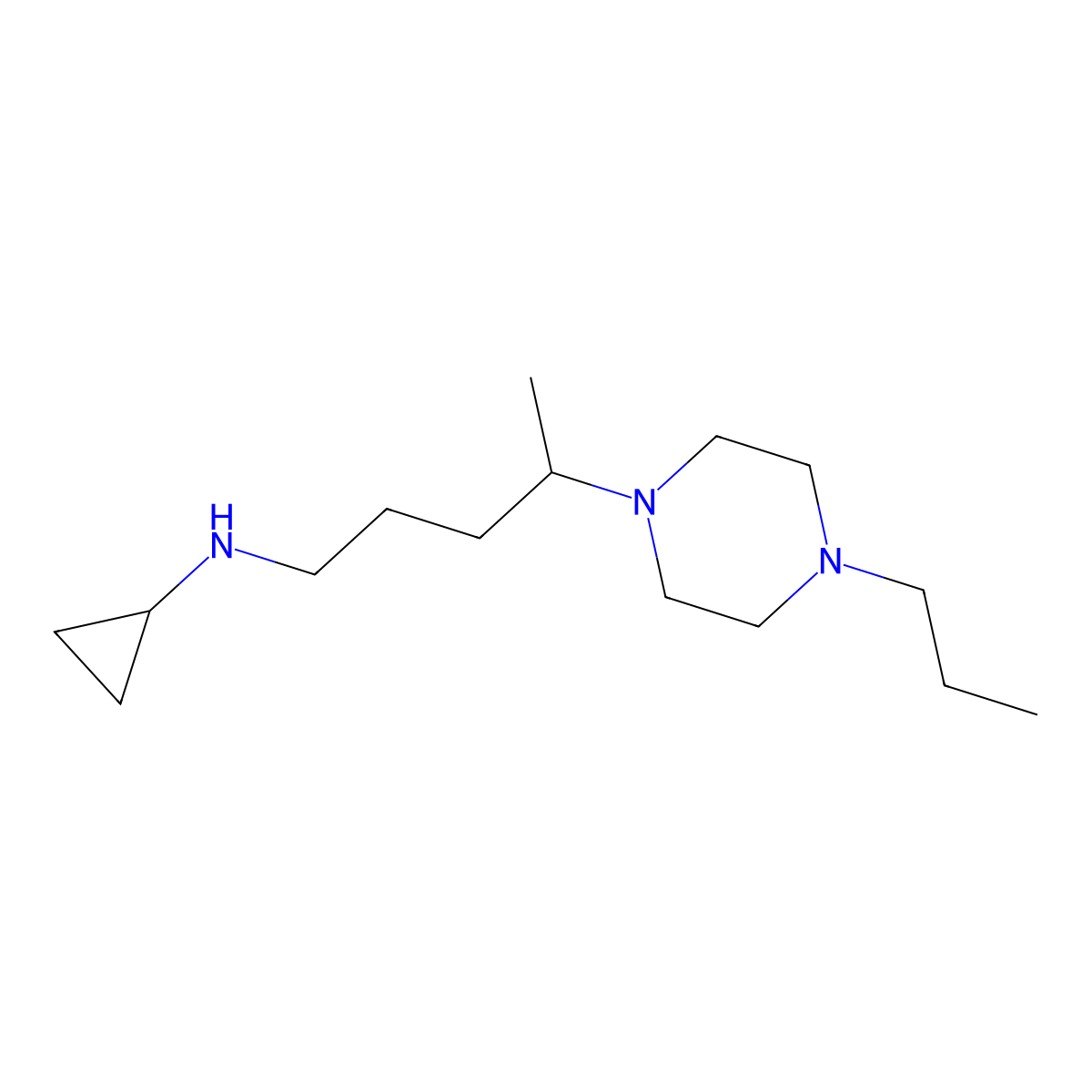 N-[4-(4-propylpiperazin-1-yl)pentyl]cyclopropanamine molecular structure, CAS 1284821-05-1