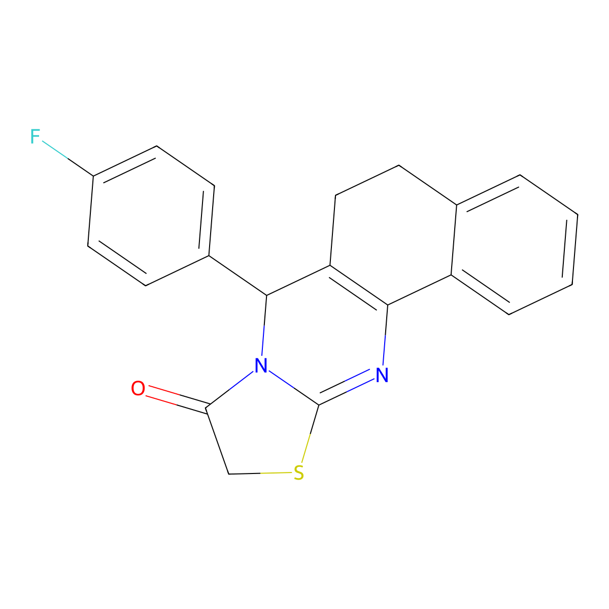 7-(4-fluorophenyl)-5,7-dihydro-6H-benzo[h][1,3]thiazolo[2,3-b]quinazolin-9(10H)-one molecular structure, CAS 128483-29-4