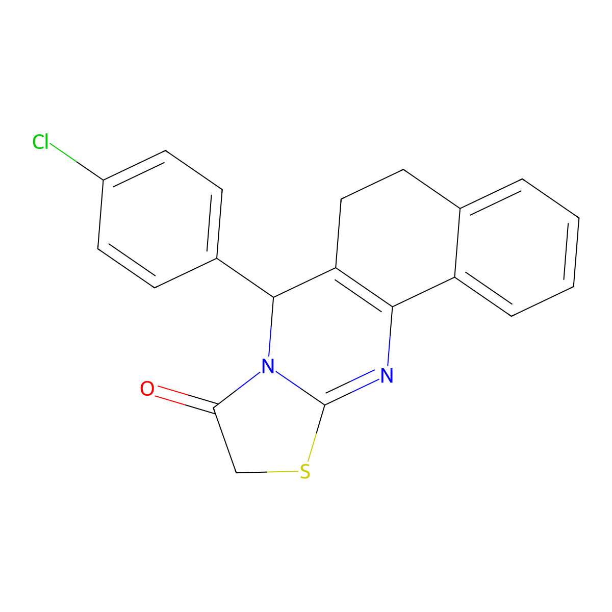 7-(4-chlorophenyl)-5,7-dihydro-6H-benzo[h][1,3]thiazolo[2,3-b]quinazolin-9(10H)-one molecular structure, CAS 128483-30-7