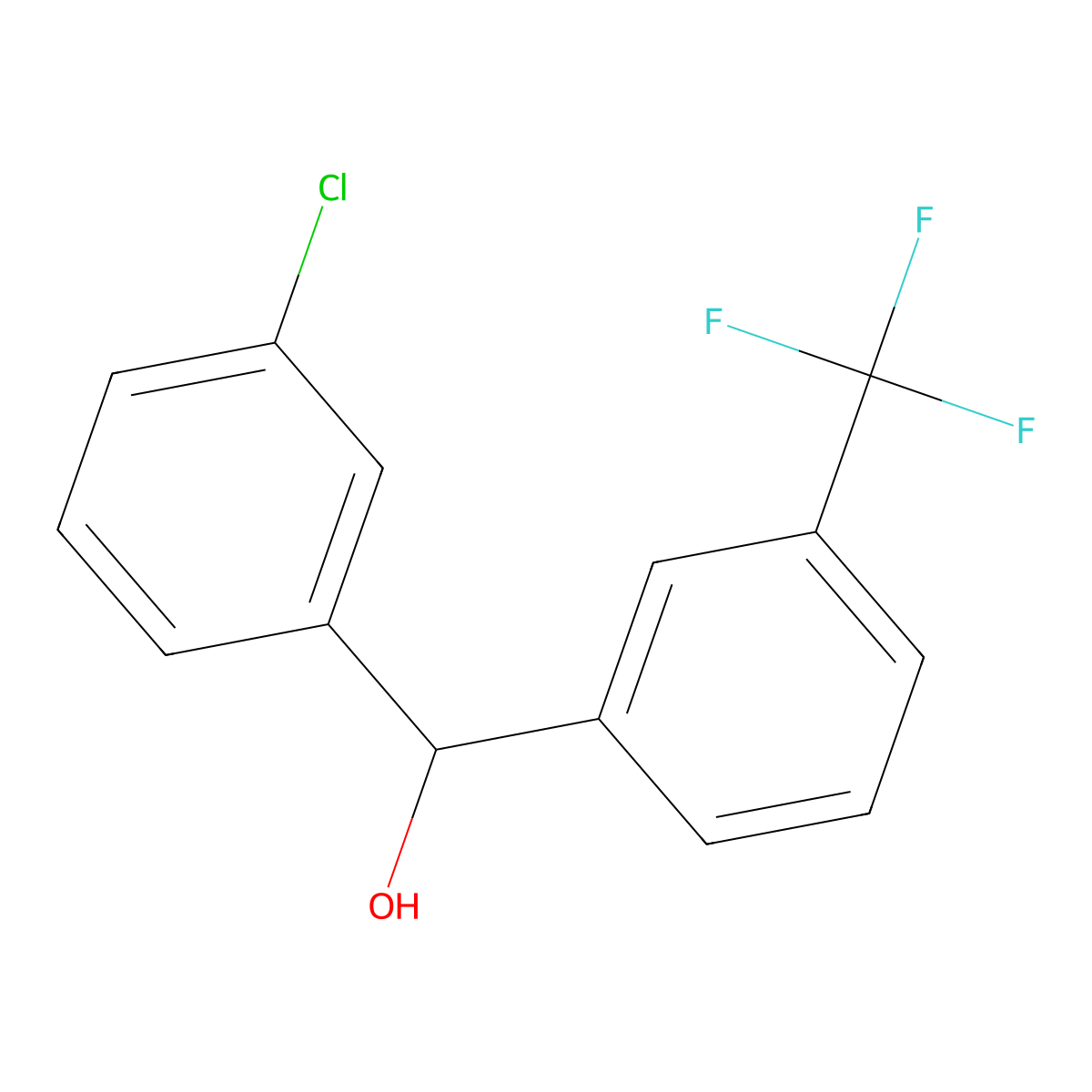 alpha-(3-Chlorophenyl)-3-(trifluoromethyl)benZenemethanol molecular structure, CAS 1284837-83-7