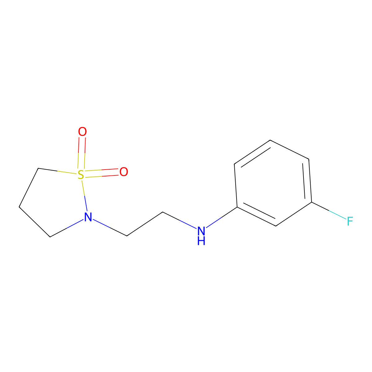 2-{2-[(3-Fluorophenyl)amino]ethyl}-1lambda6,2-thiazolidine-1,1-dione molecular structure, CAS 1284857-69-7