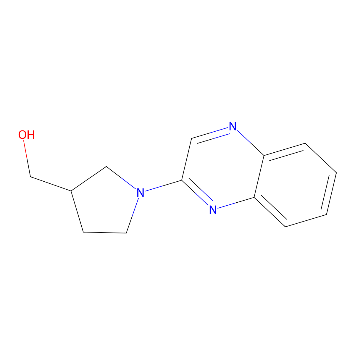 (1-(Quinoxalin-2-yl)pyrrolidin-3-yl)methanol molecular structure, CAS 1284860-55-4