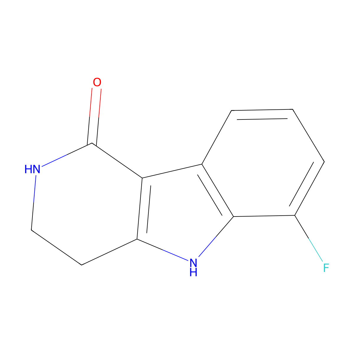 6-Fluoro-2,3,4,5-tetrahydro-1H-pyrido[4,3-b]indol-1-one molecular structure, CAS 128487-03-6