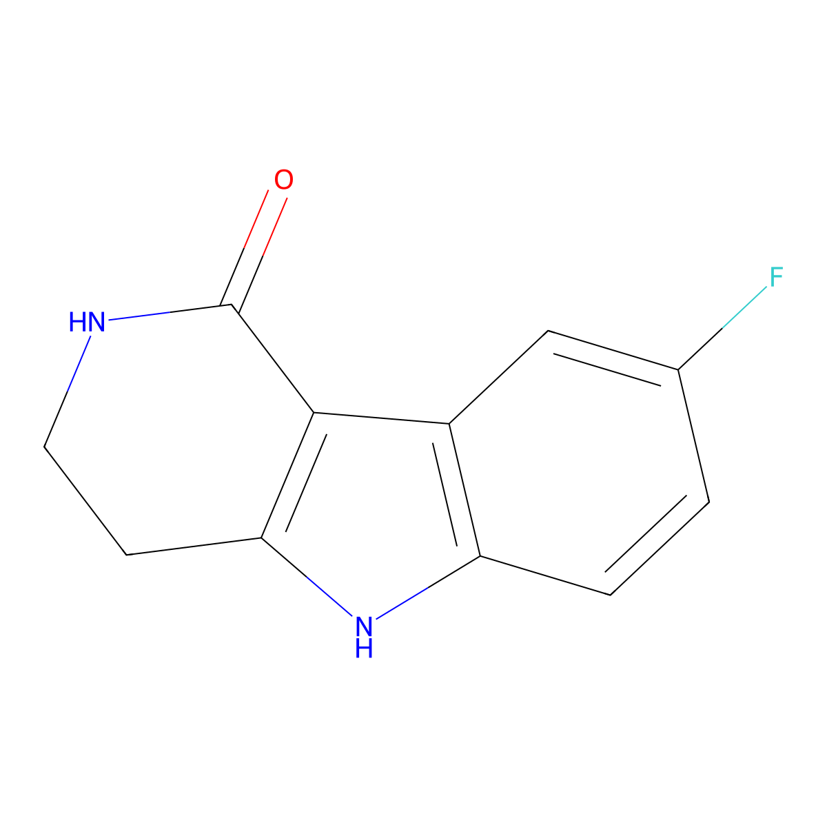 8-Fluoro-2,3,4,5-tetrahydro-1H-pyrido[4,3-b]indol-1-one molecular structure, CAS 128487-04-7