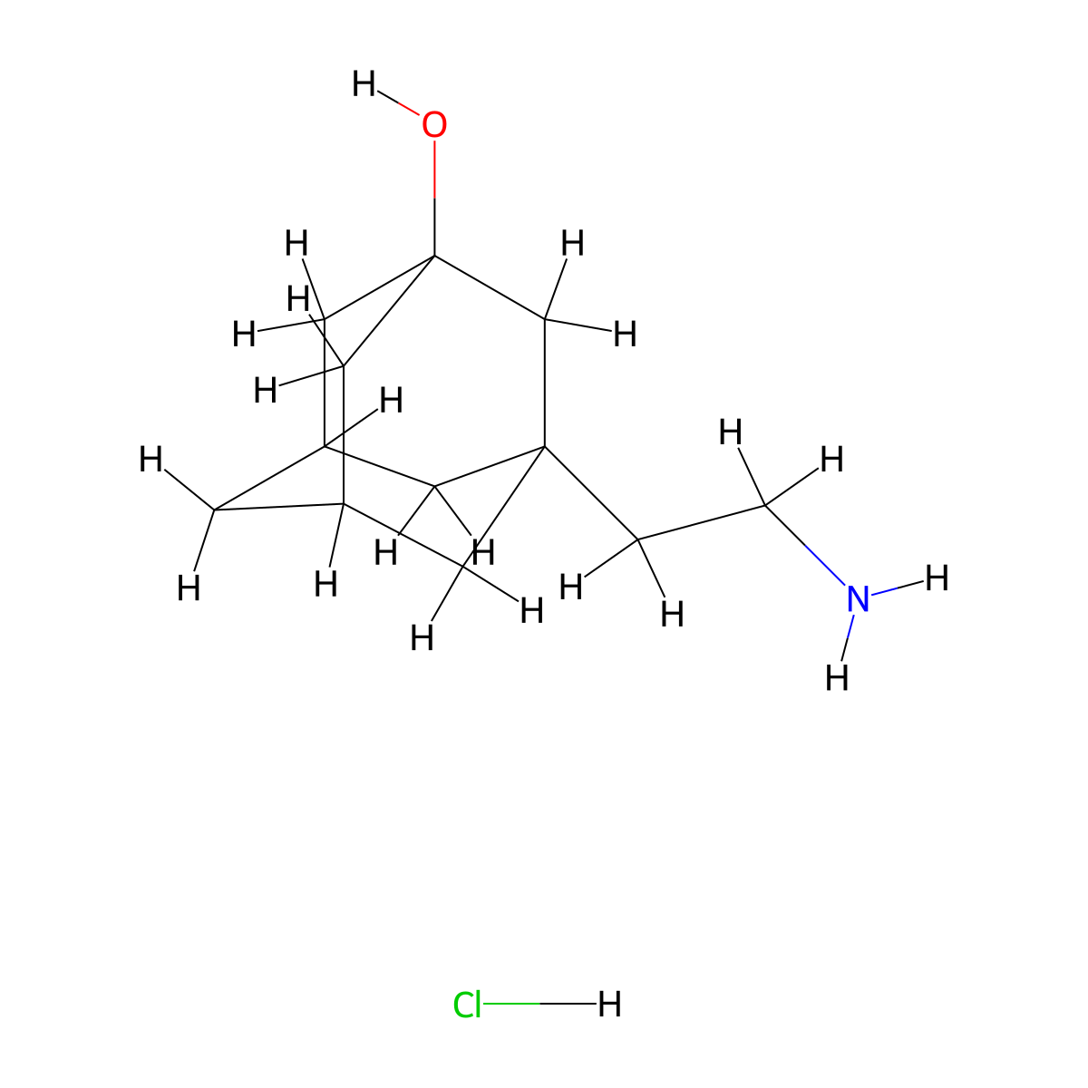 3-(2-Aminoethyl)adamantan-1-olhydrochloride molecular structure, CAS 128487-55-8