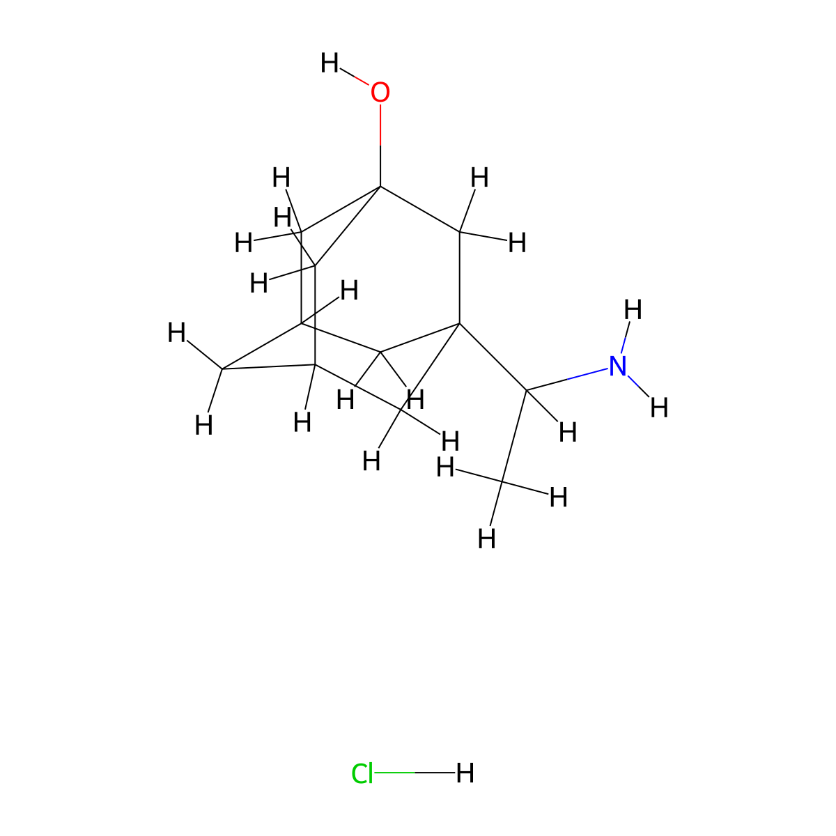 3-(1-Aminoethyl)adamantan-1-ol hydrochloride molecular structure, CAS 128487-57-0