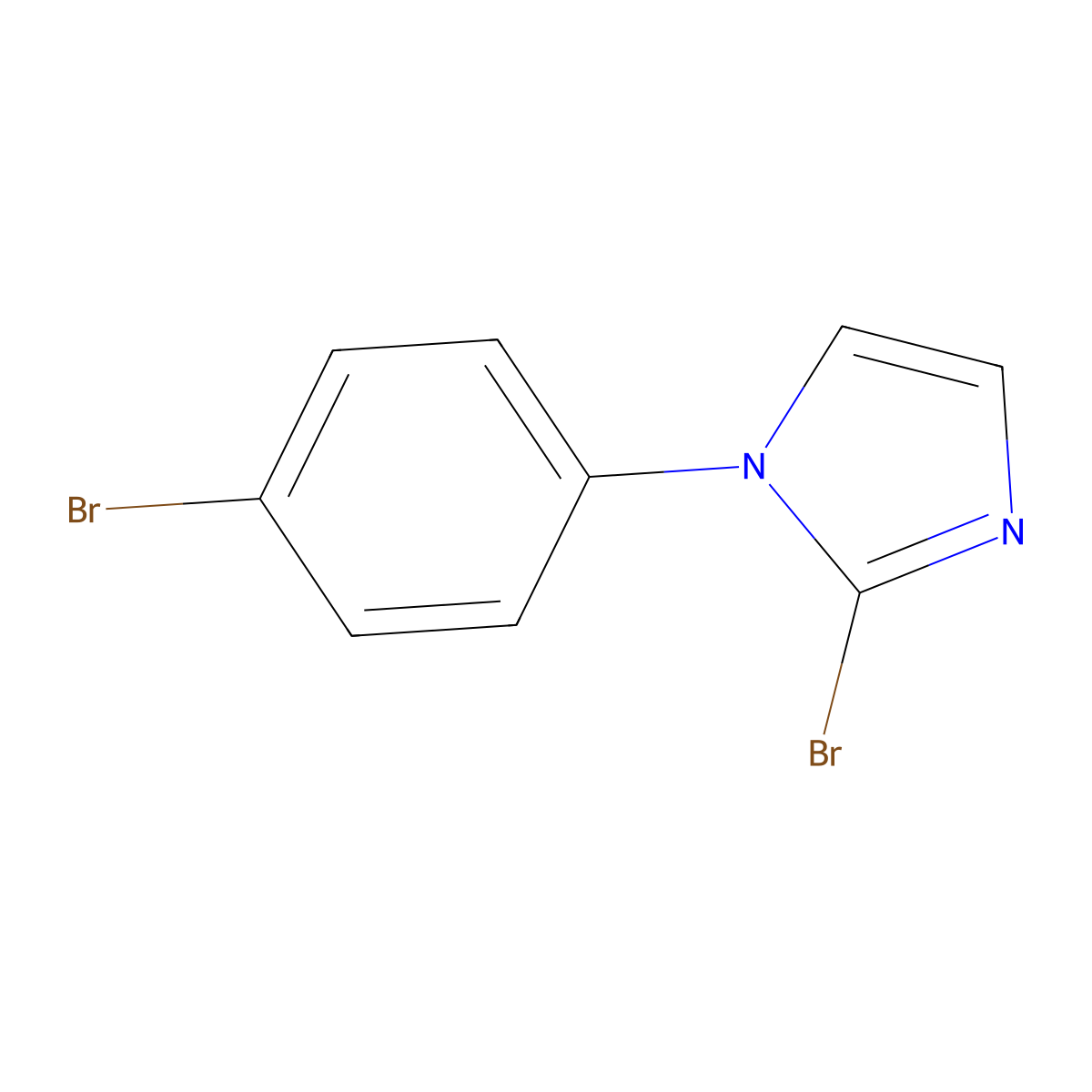 2-bromo-1-(4-bromophenyl)-1H-imidazole molecular structure, CAS 1284873-68-2
