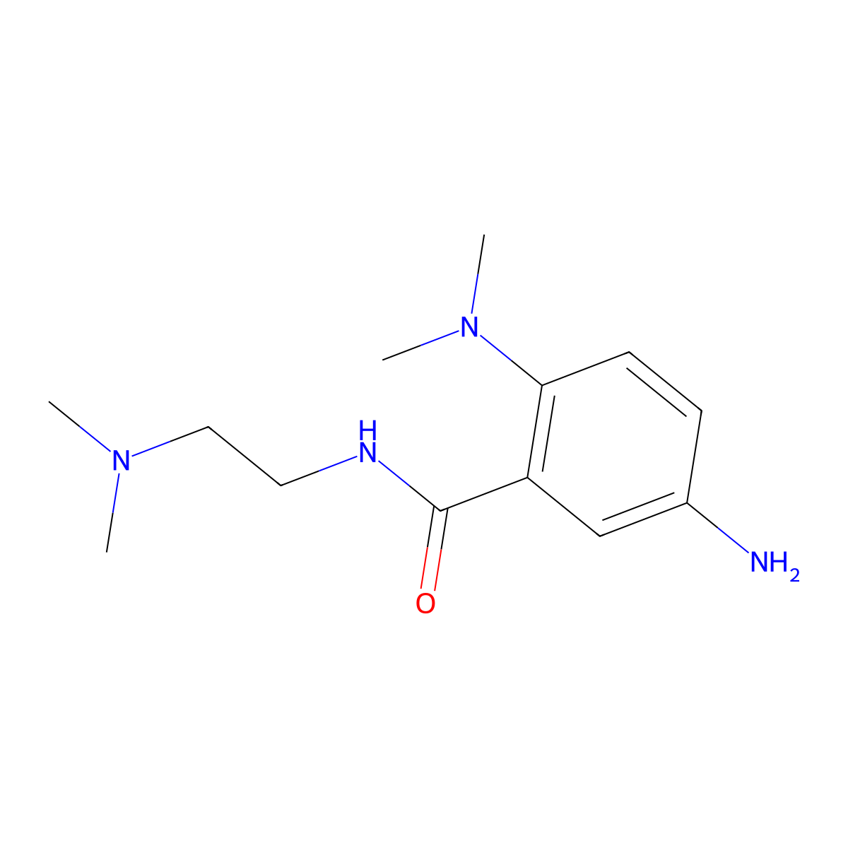5-amino-2-(dimethylamino)-N-(2-(dimethylamino)ethyl)benzamide molecular structure, CAS 1284882-04-7