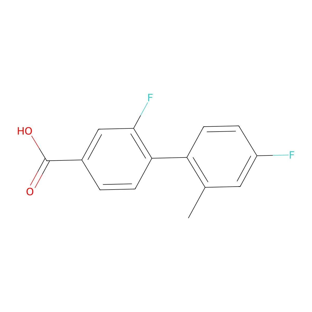 3-Fluoro-4-(4-fluoro-2-methylphenyl)benzoic acid molecular structure, CAS 1284930-58-0