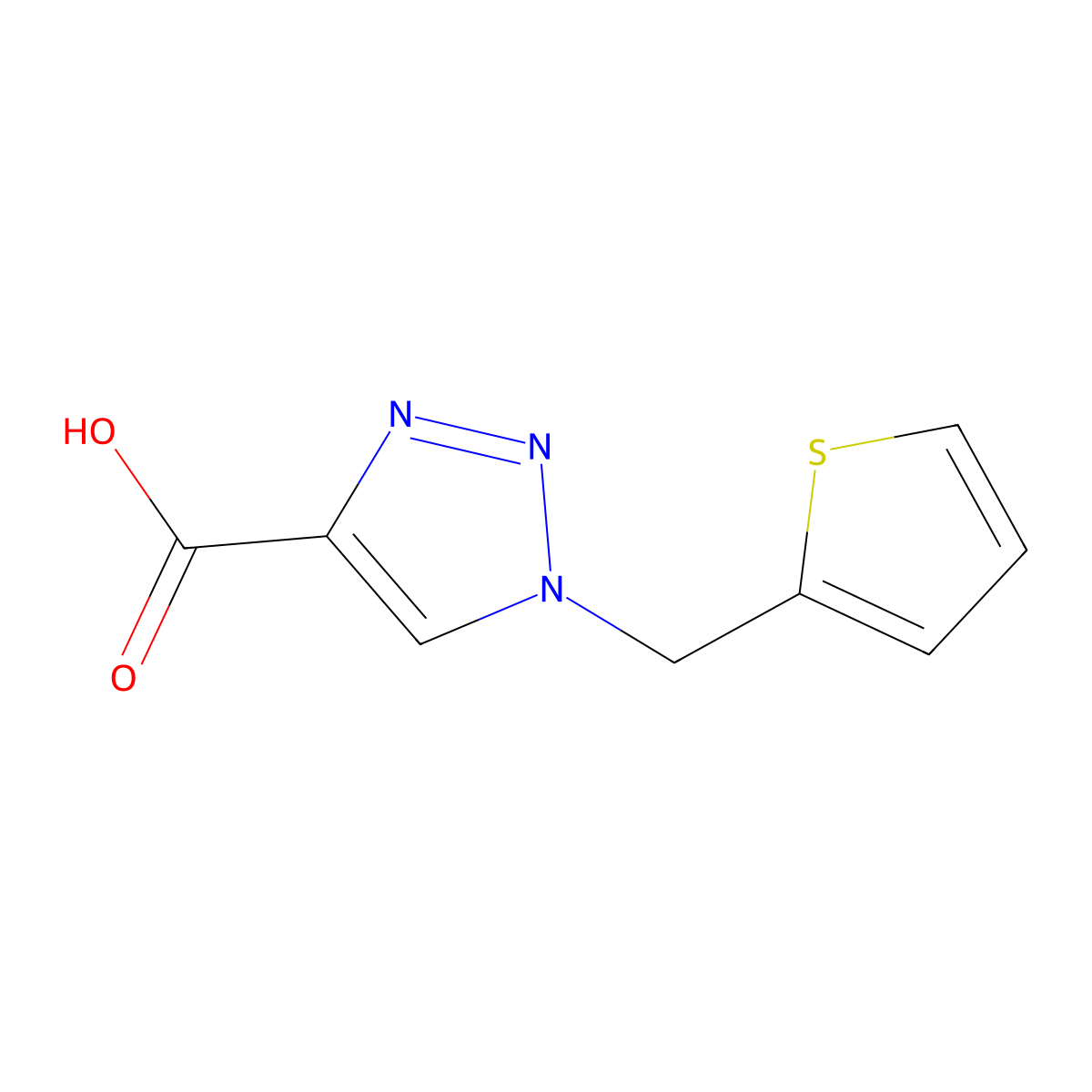1-[(thiophen-2-yl)methyl]-1H-1,2,3-triazole-4-carboxylic acid molecular structure, CAS 1284940-06-2