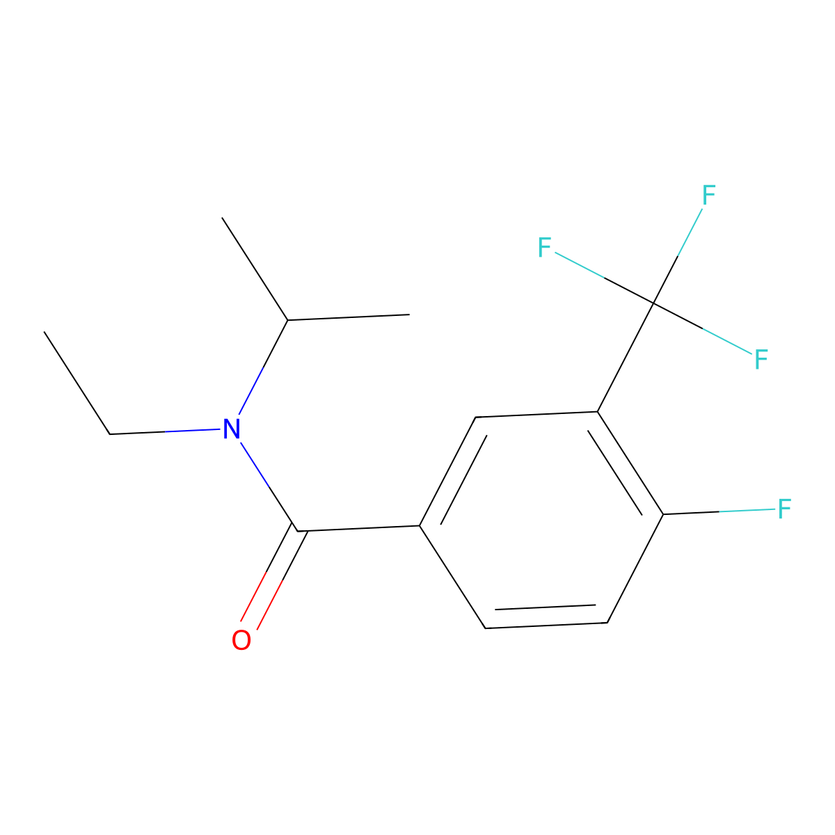 N-Ethyl-4-fluoro-N-(1-methylethyl)-3-(trifluoromethyl)benzamide molecular structure, CAS 1284945-97-6