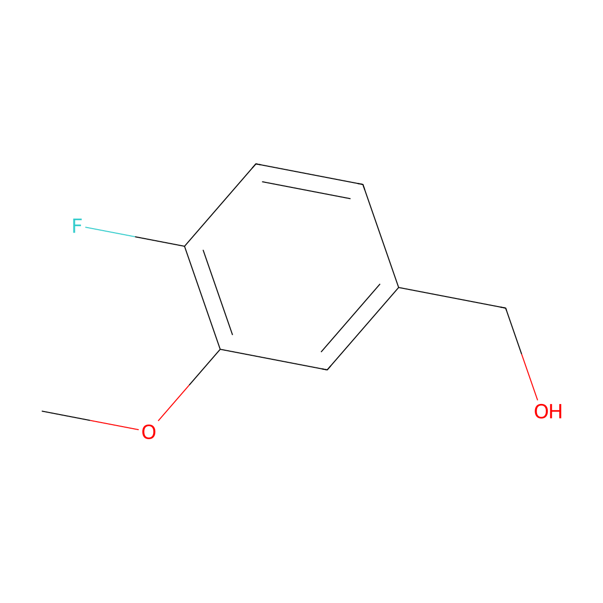 (4-Fluoro-3-methoxyphenyl)methanol molecular structure, CAS 128495-45-4