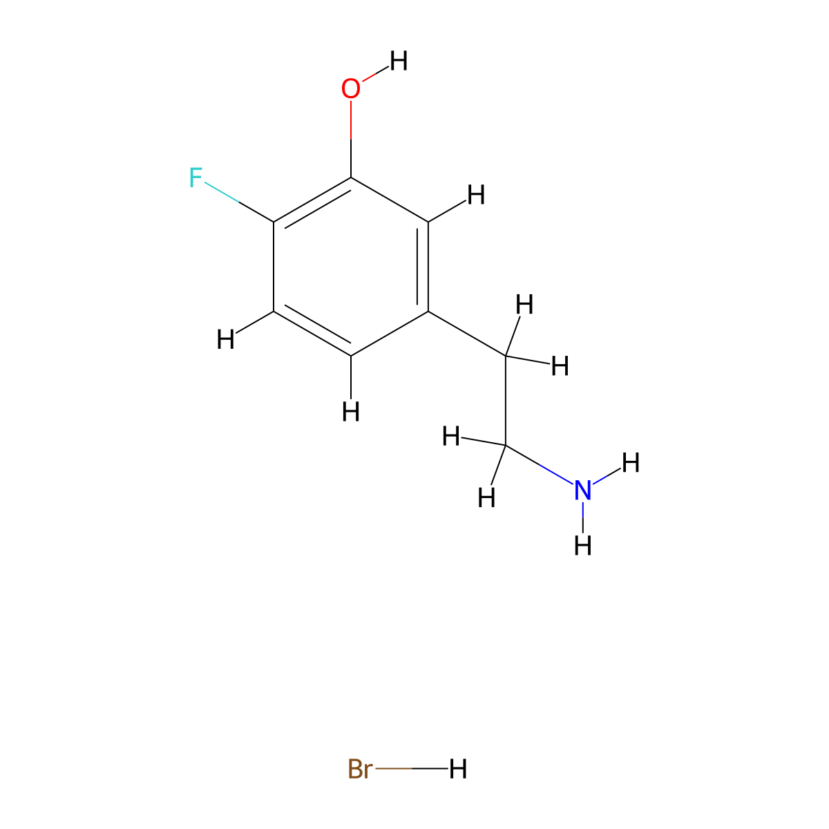 5-(2-Aminoethyl)-2-fluoro-phenol hydrobromide molecular structure, CAS 128495-64-7
