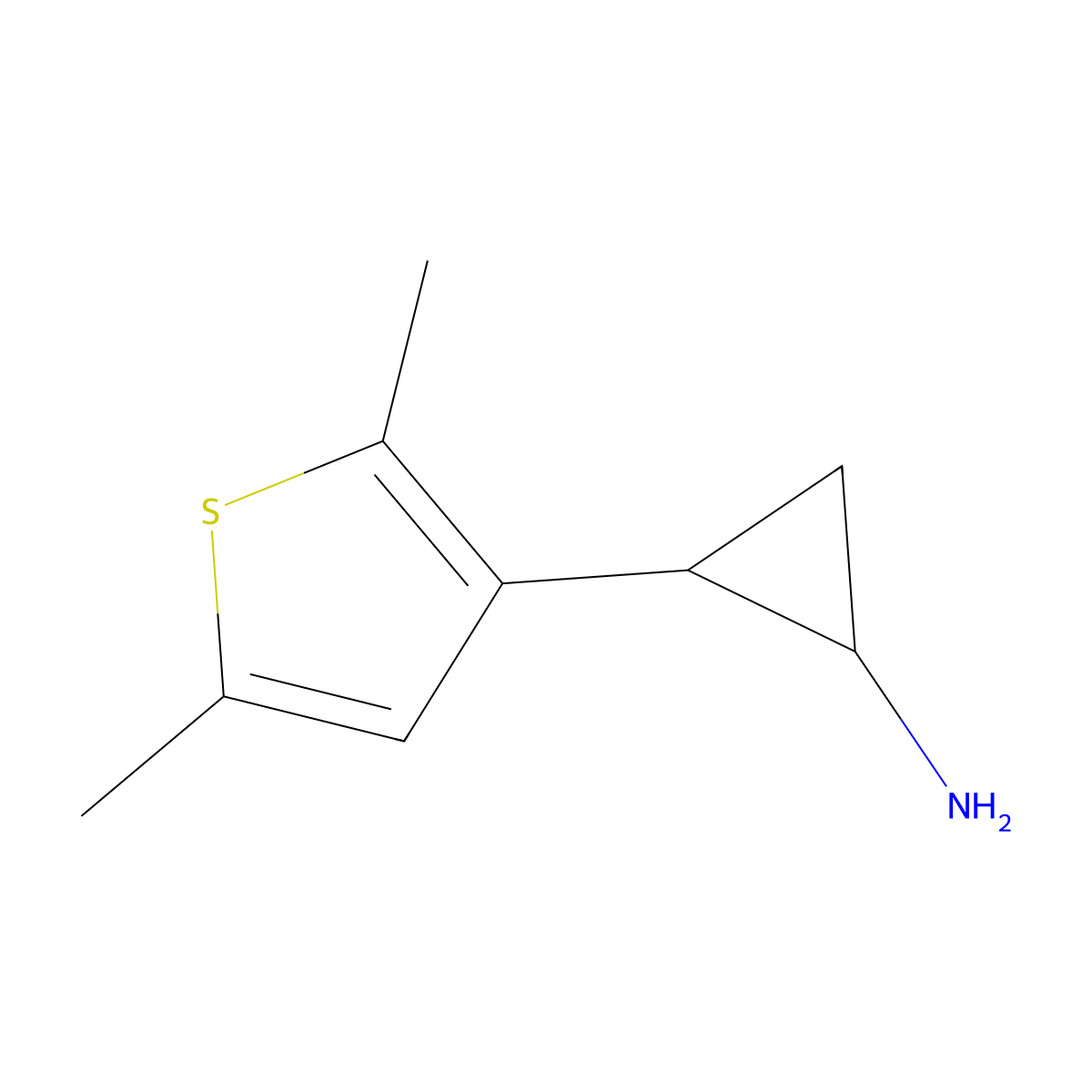2-(2,5-Dimethylthiophen-3-yl)cyclopropan-1-amine molecular structure, CAS 1284968-26-8