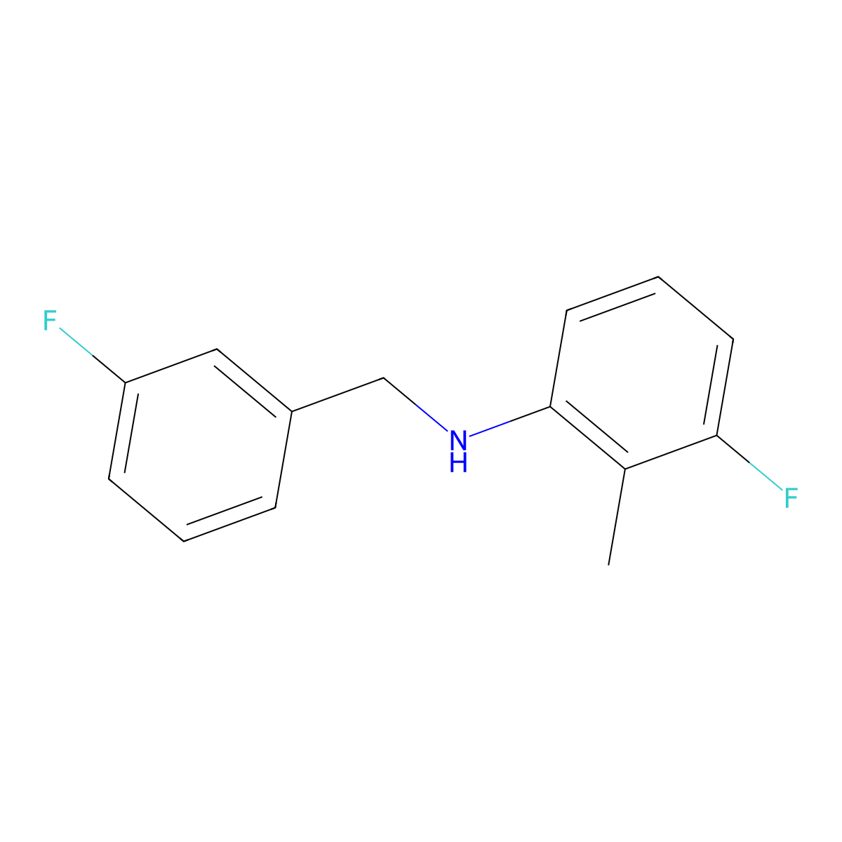 3-Fluoro-N-(3-fluorobenzyl)-2-methylaniline molecular structure, CAS 1284974-45-3