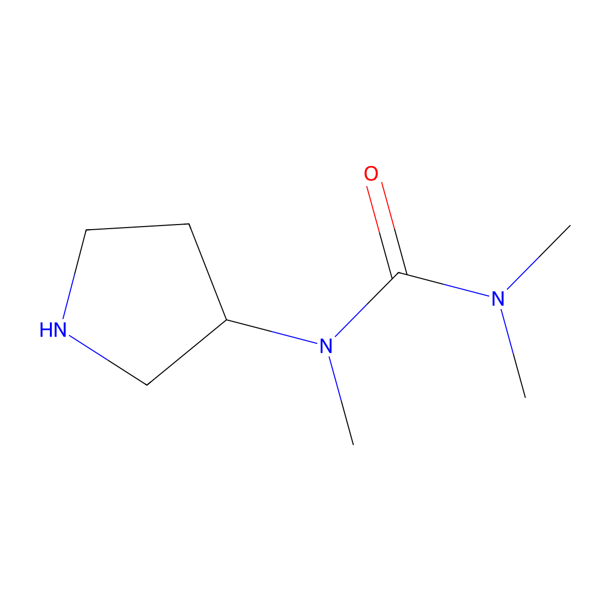 1,3,3-Trimethyl-1-(pyrrolidin-3-yl)urea molecular structure, CAS 1284978-60-4