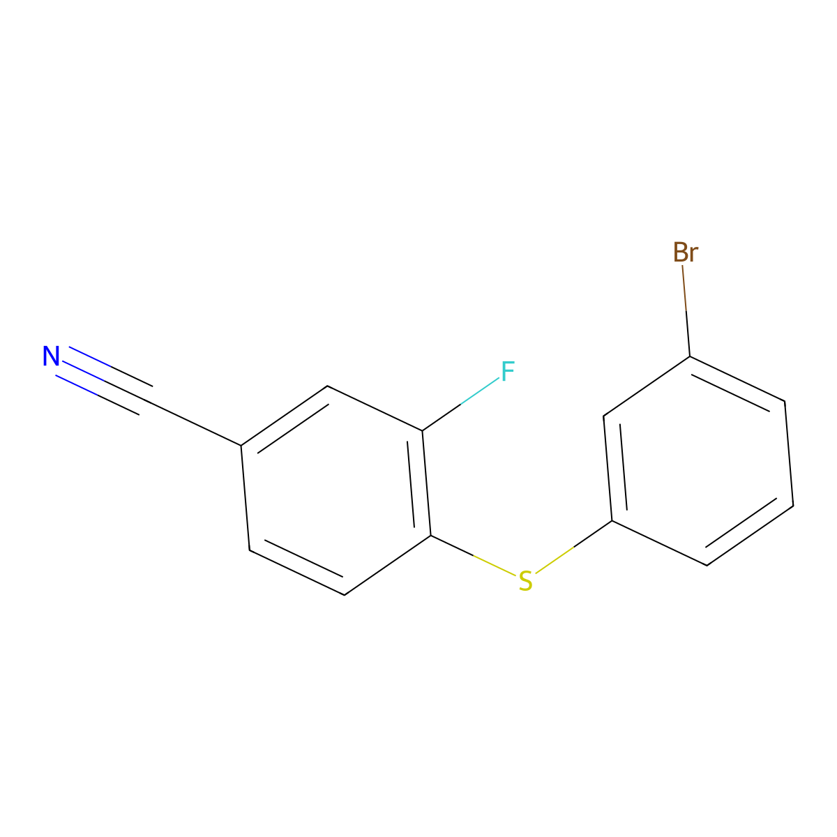 4-[(3-Bromophenyl)sulfanyl]-3-fluorobenzonitrile molecular structure, CAS 1284992-25-1