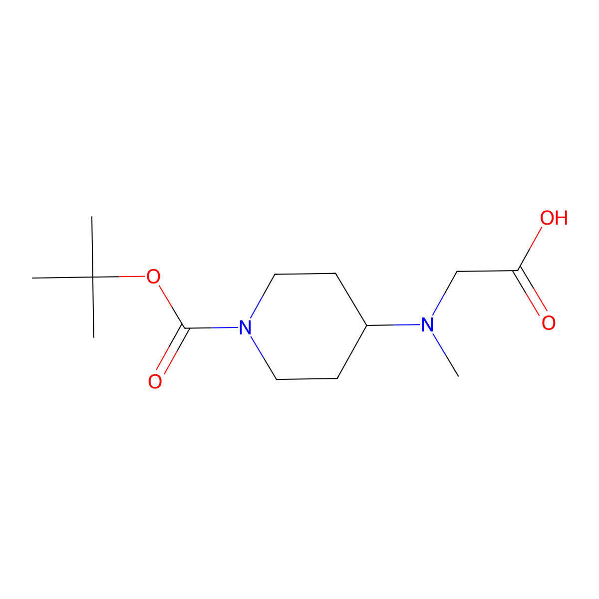 N-[1-(tert-Butoxycarbonyl)-4-piperidinyl]-N-methylglycine molecular structure, CAS 1284992-47-7