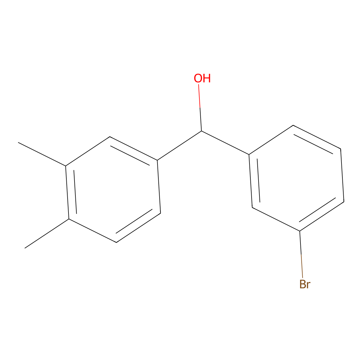 (3-Bromophenyl)(3,4-dimethylphenyl)methanol molecular structure, CAS 1285000-50-1